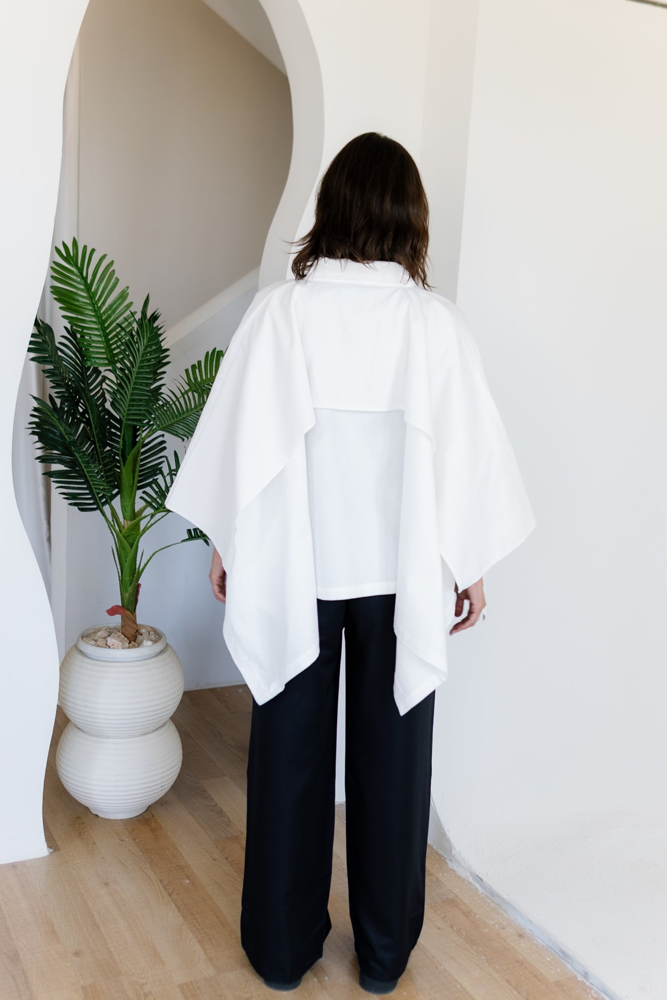 Cape Cropped Trench - Offwhite