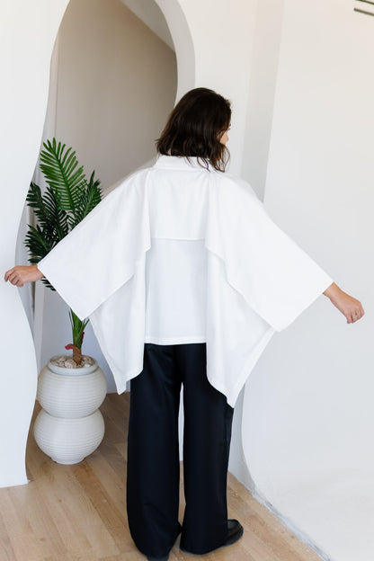 Cape Cropped Trench - Offwhite