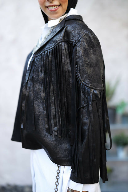 Black Fringes Jacket