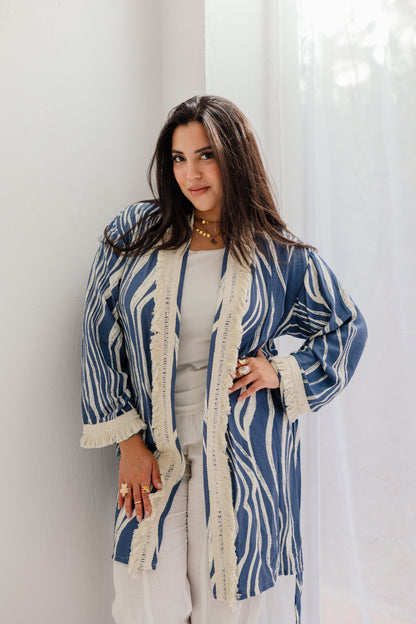 Oia Haze kimono in blue