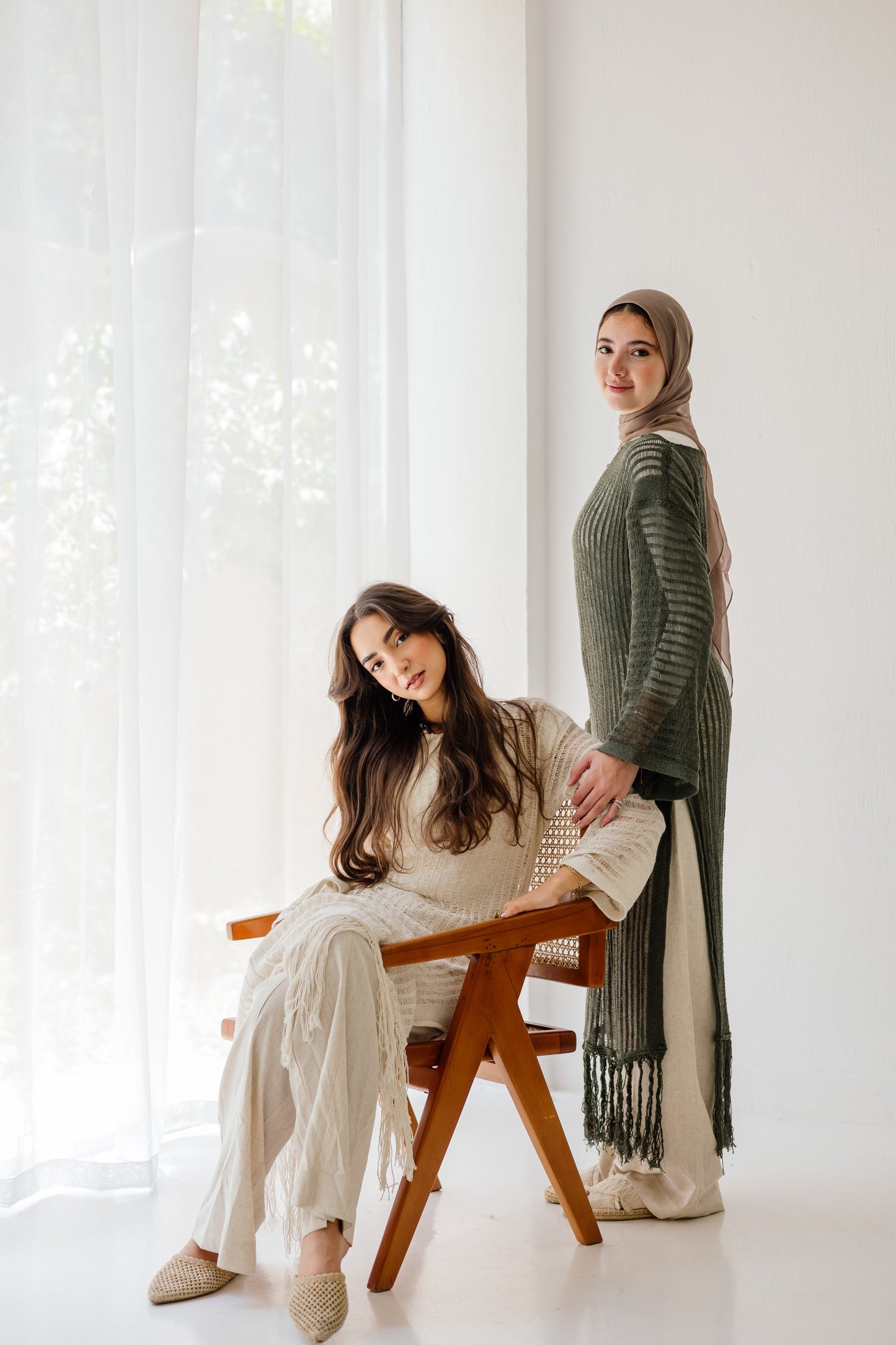 Boho Crochet Dress in Olive