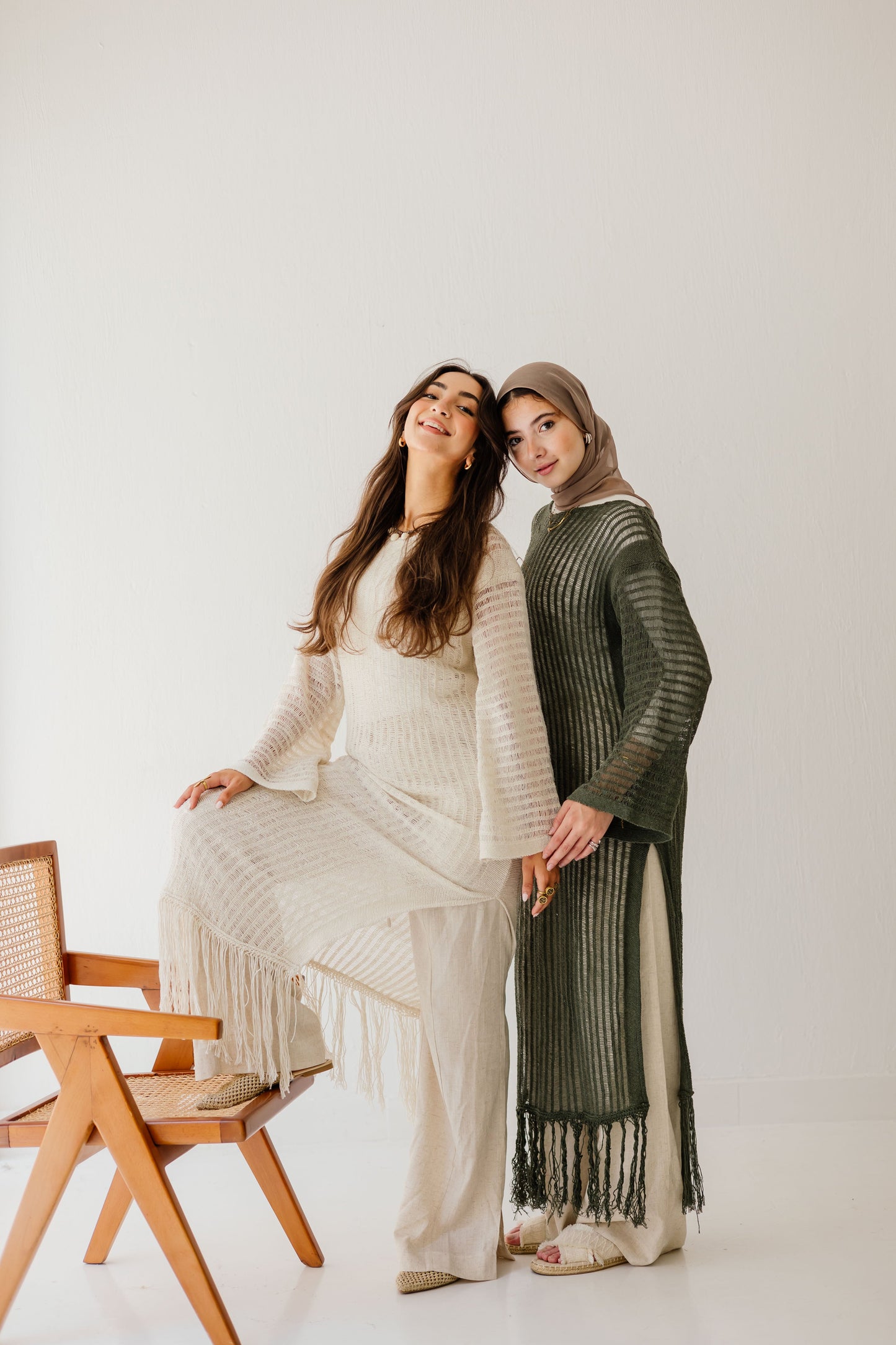 Boho Crochet Dress in Olive