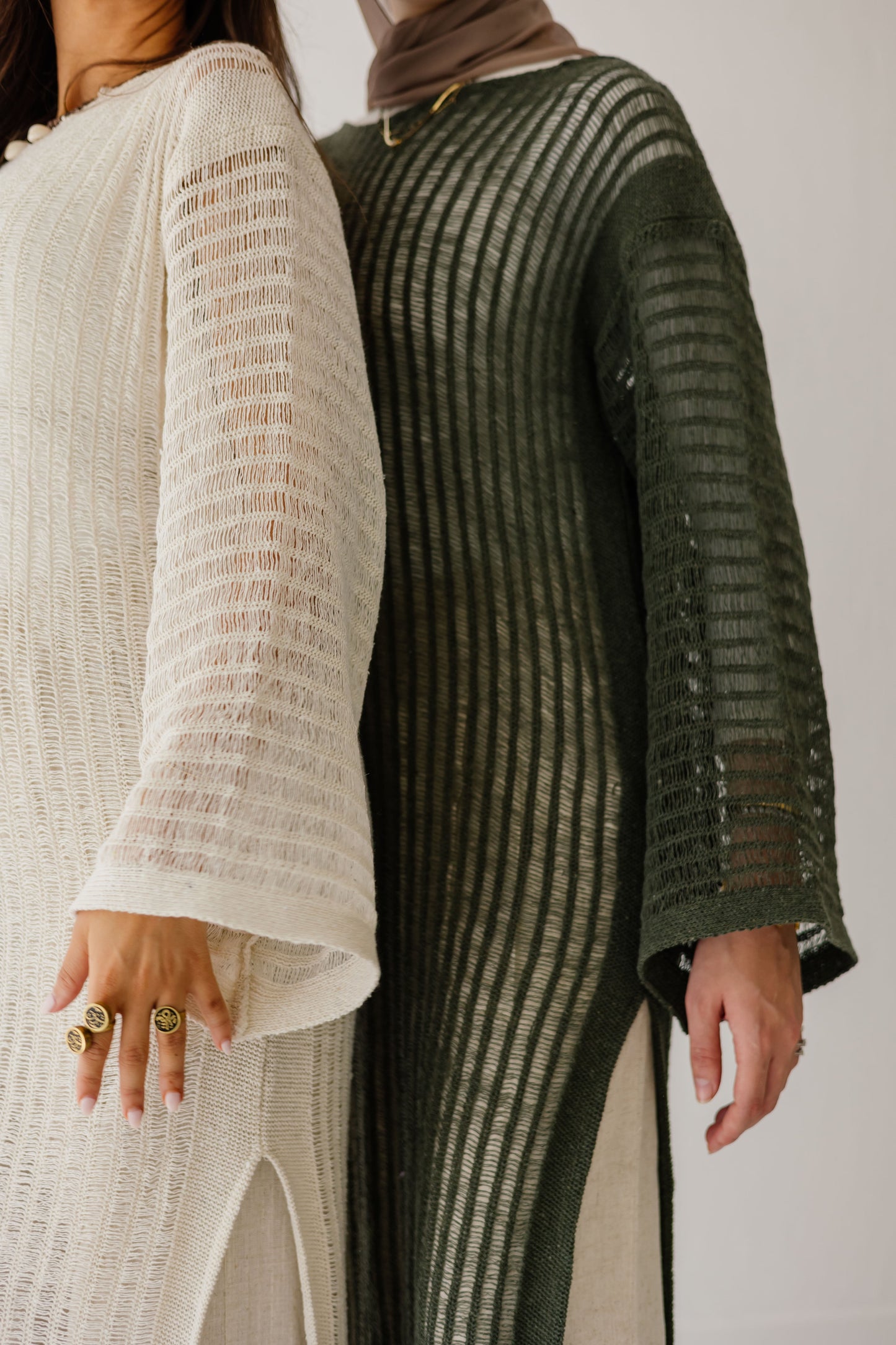 Boho Crochet Dress in Oat