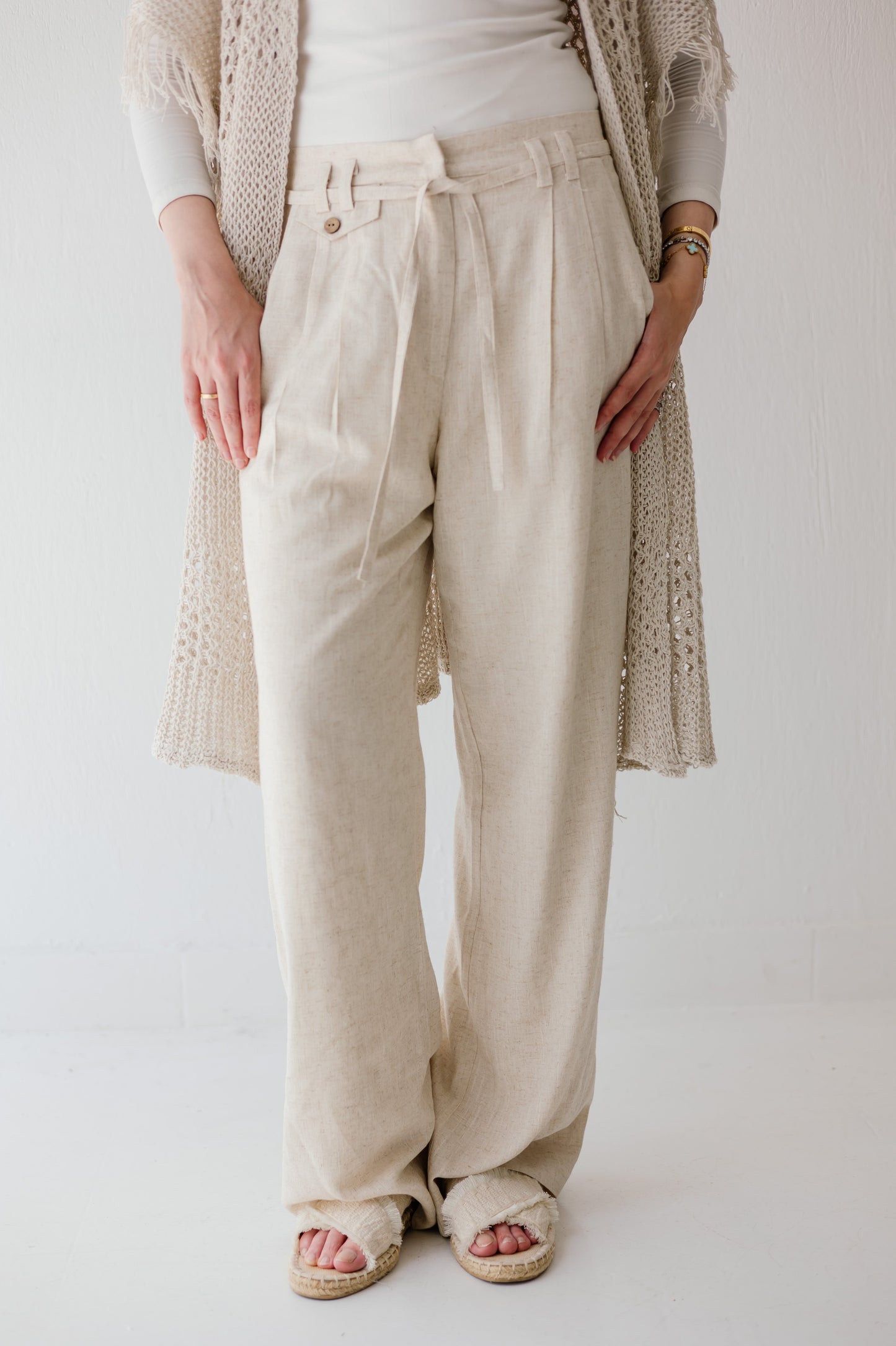 Linen Dew Pants in Beige