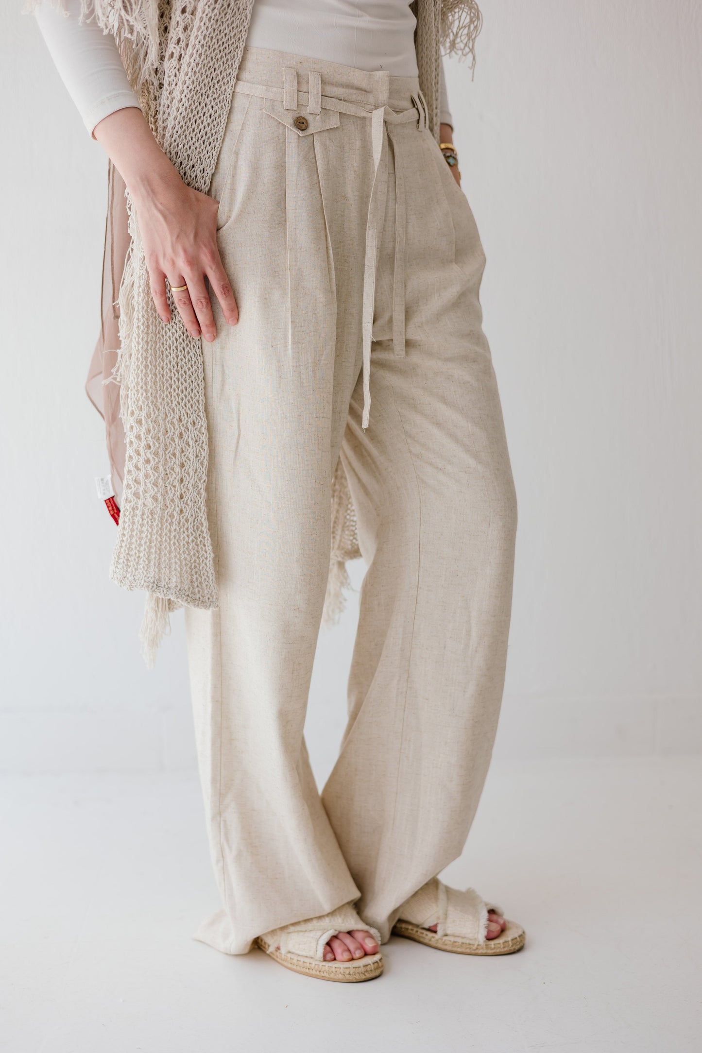 Linen Dew Pants in Beige