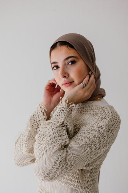 Sahara Fringed Top in Oat