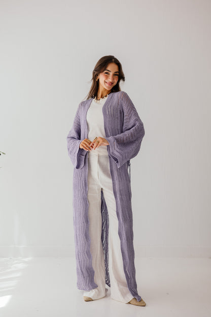 KnotWave Cardigan in Lavender
