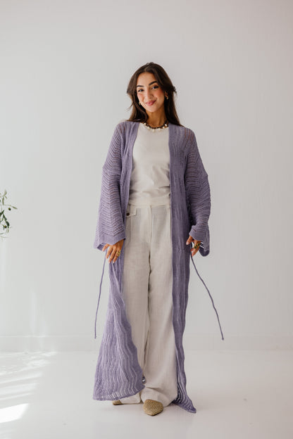 KnotWave Cardigan in Lavender