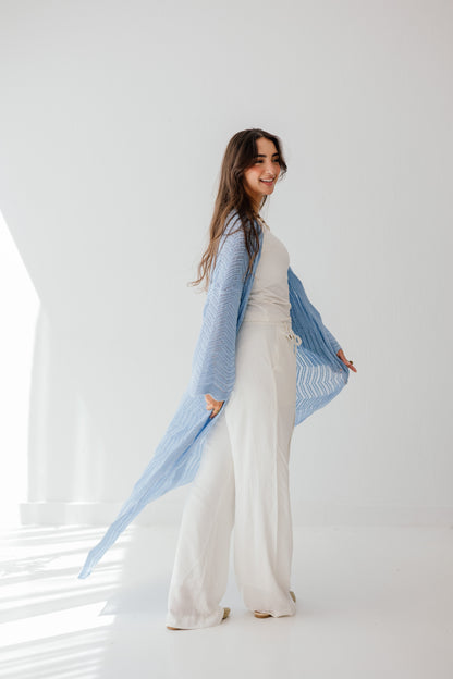 KnotWave Cardigan in Baby blue