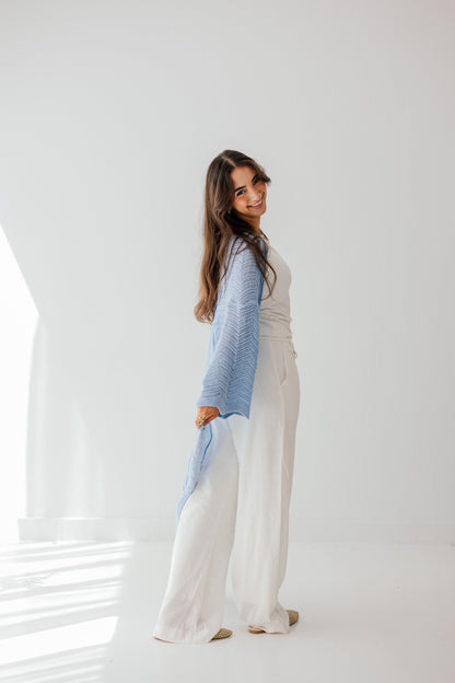 KnotWave Cardigan in Baby blue