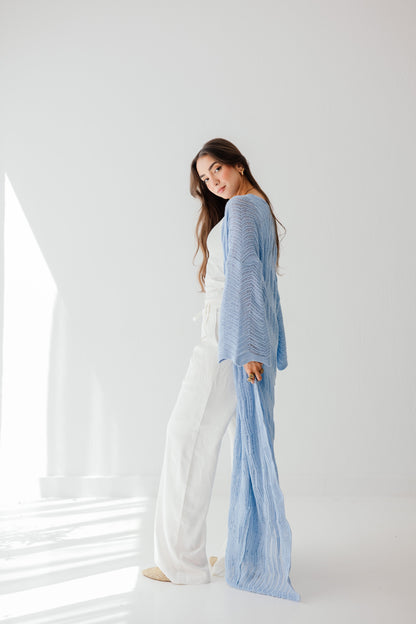 KnotWave Cardigan in Baby blue