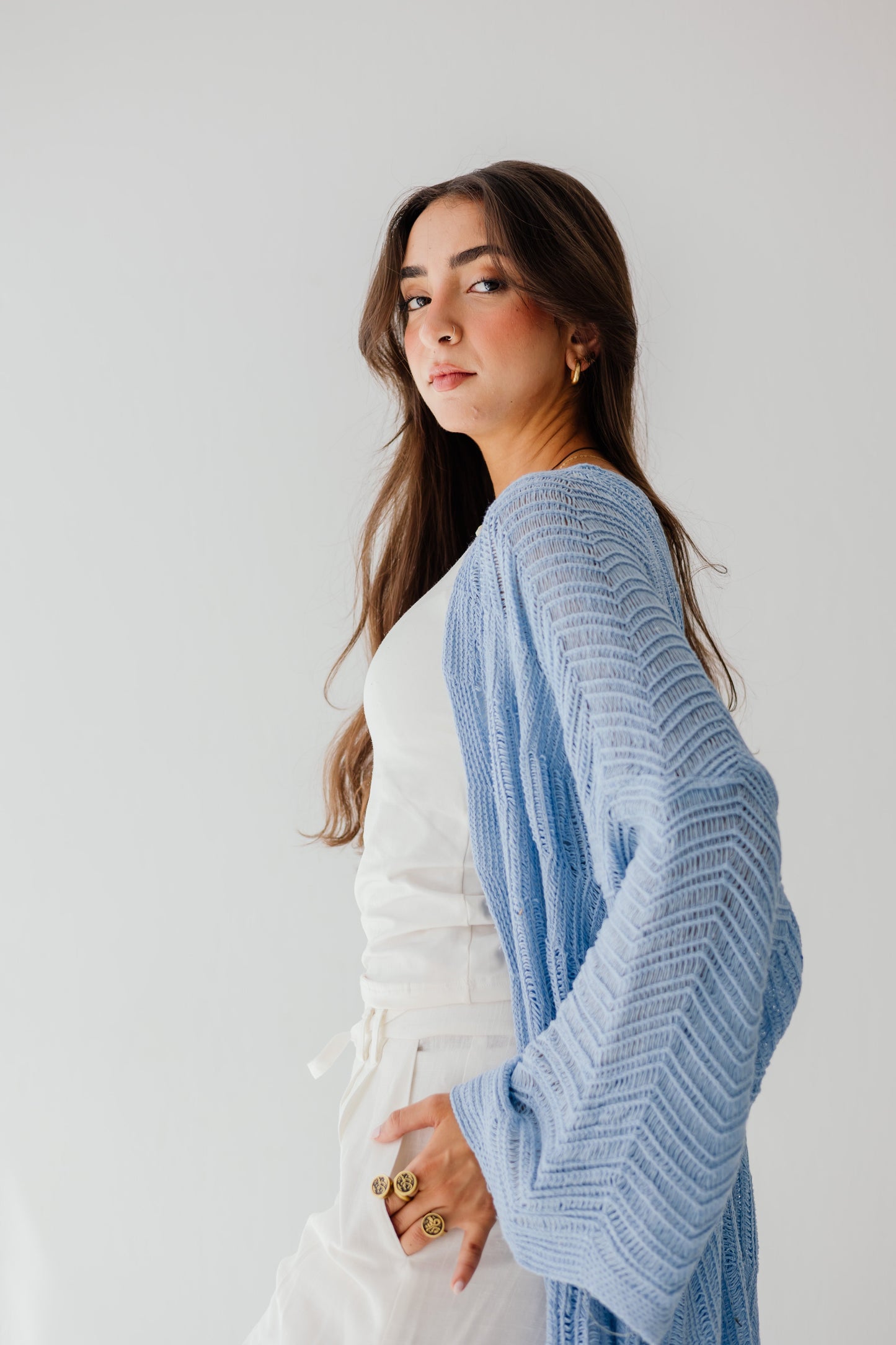 KnotWave Cardigan in Baby blue