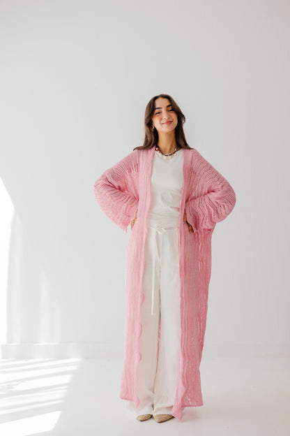 KnotWave Cardigan in Pink