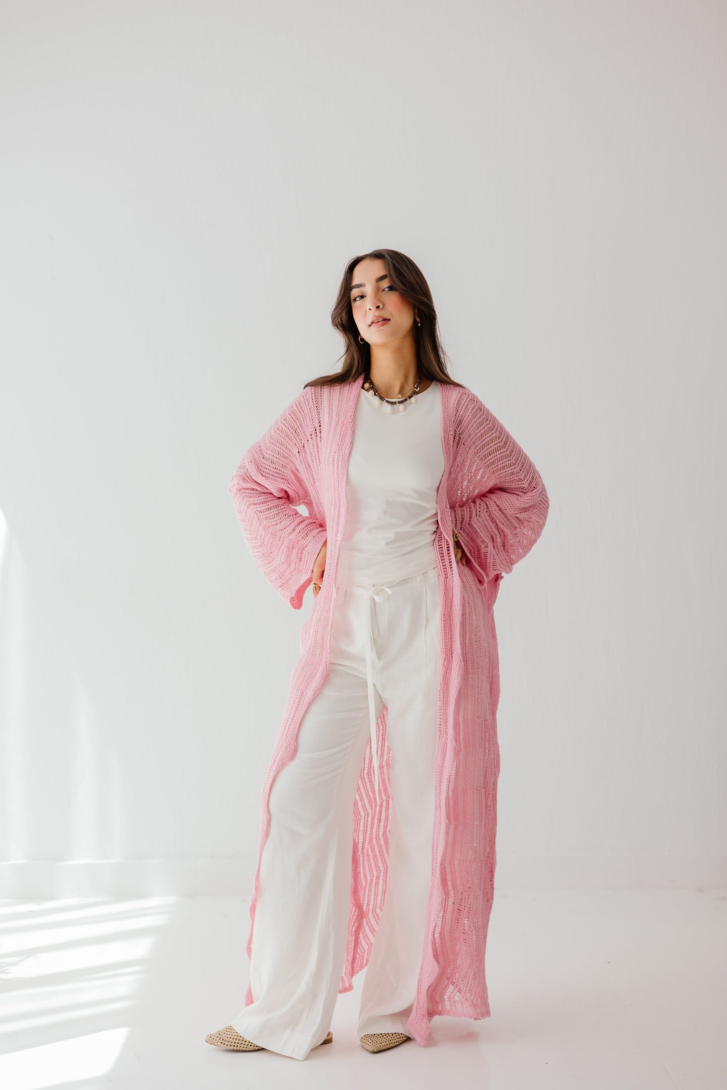 KnotWave Cardigan in Pink