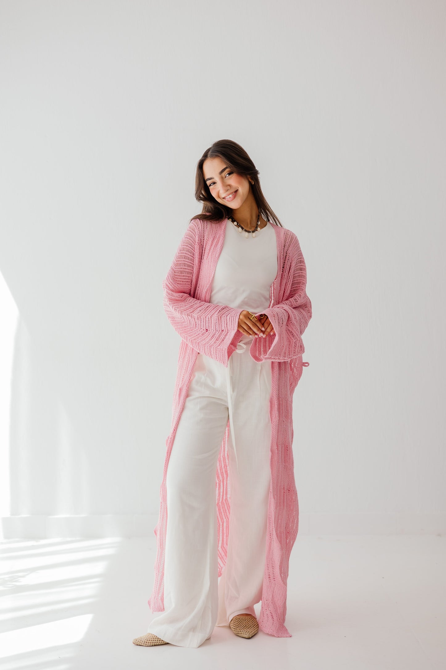 KnotWave Cardigan in Pink