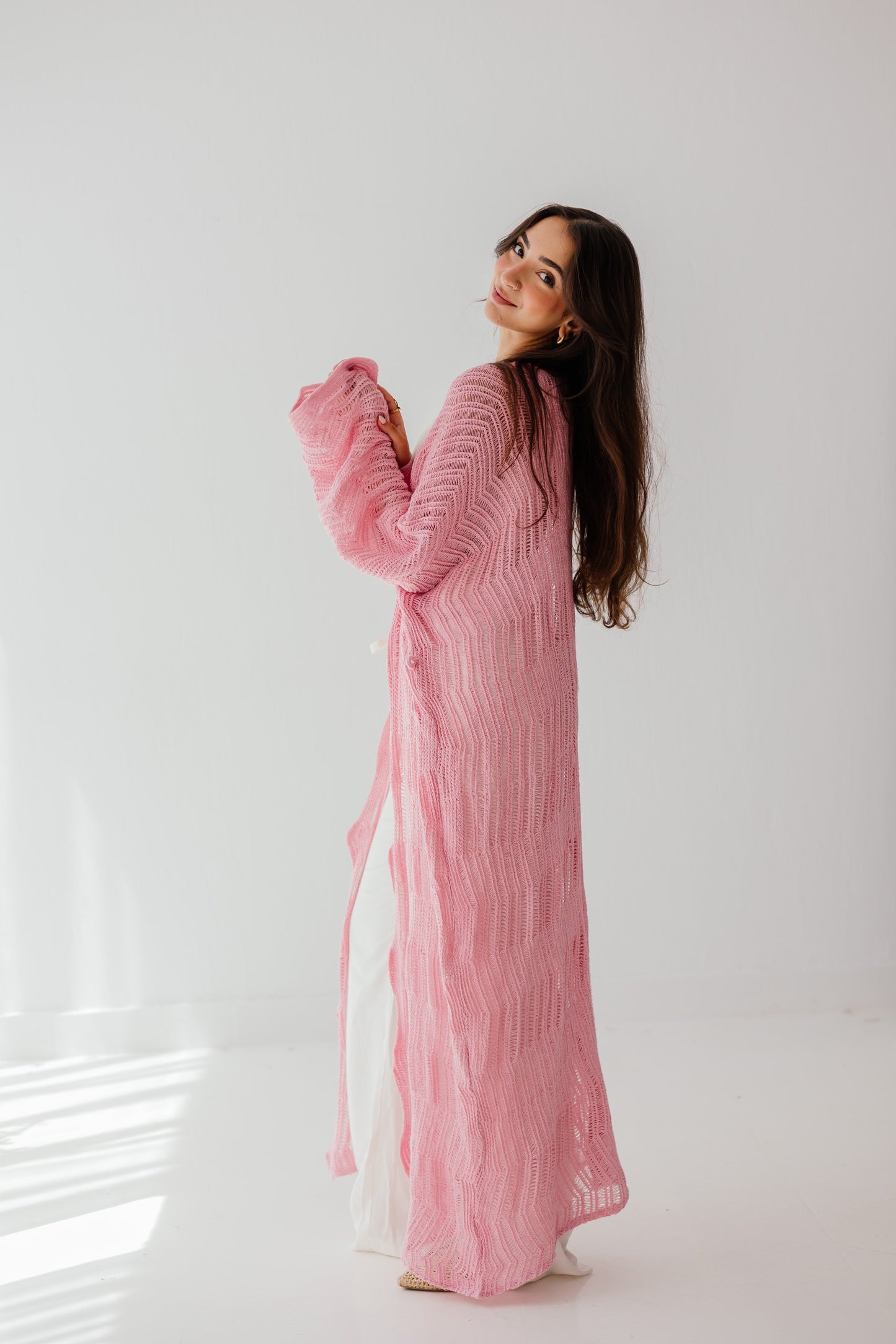 KnotWave Cardigan in Pink