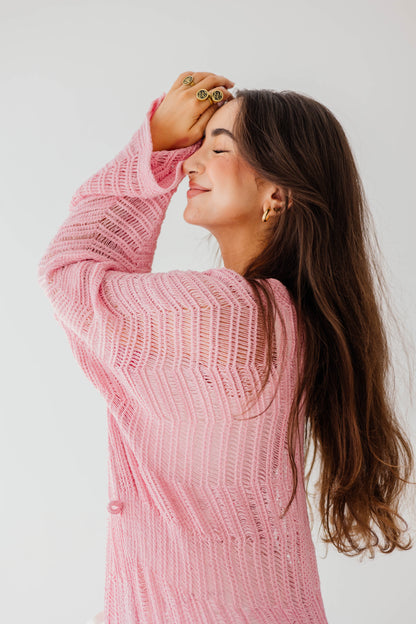 KnotWave Cardigan in Pink
