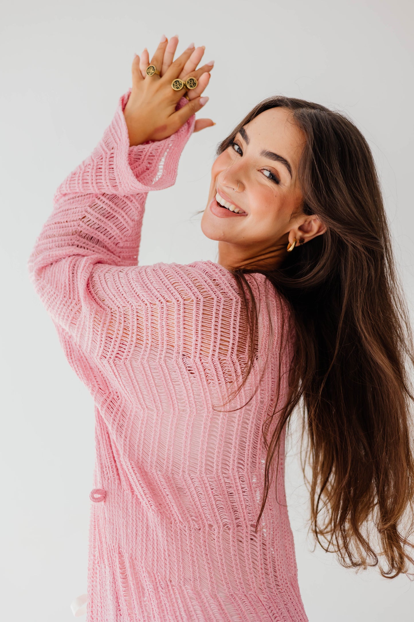 KnotWave Cardigan in Pink