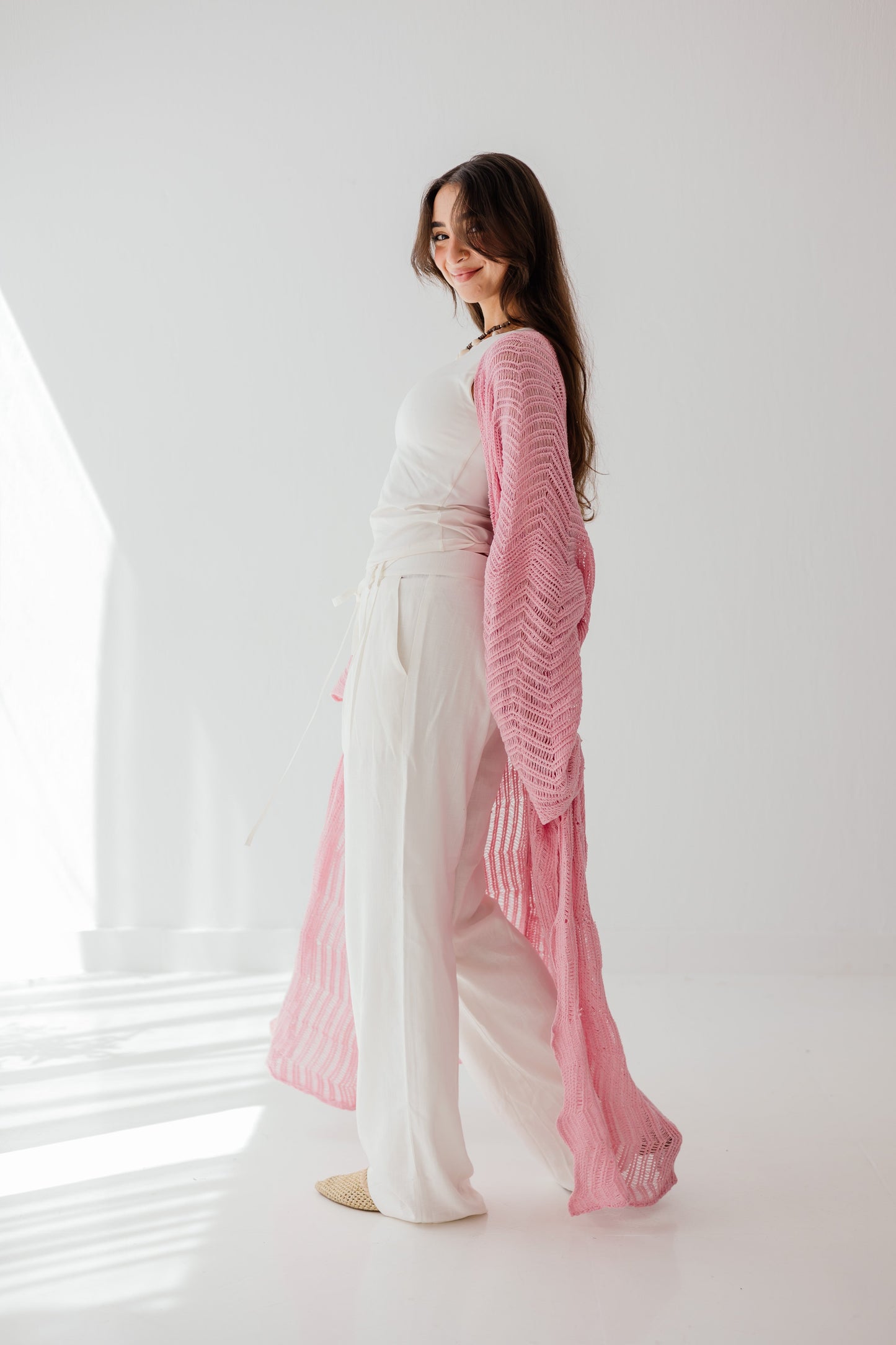 KnotWave Cardigan in Pink