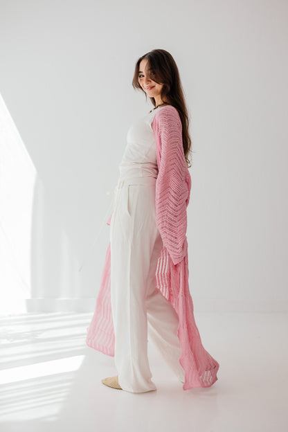 KnotWave Cardigan in Pink