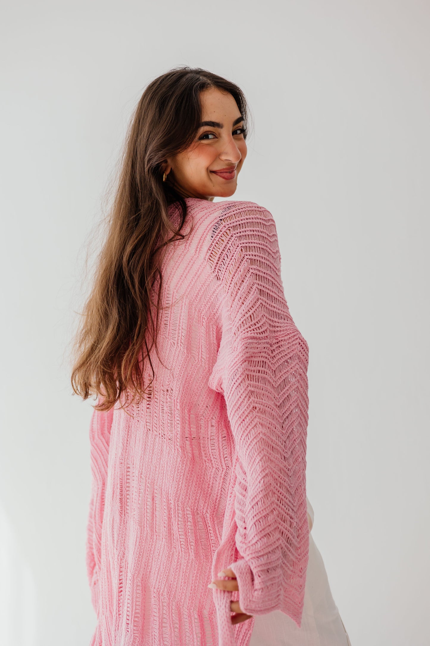 KnotWave Cardigan in Pink