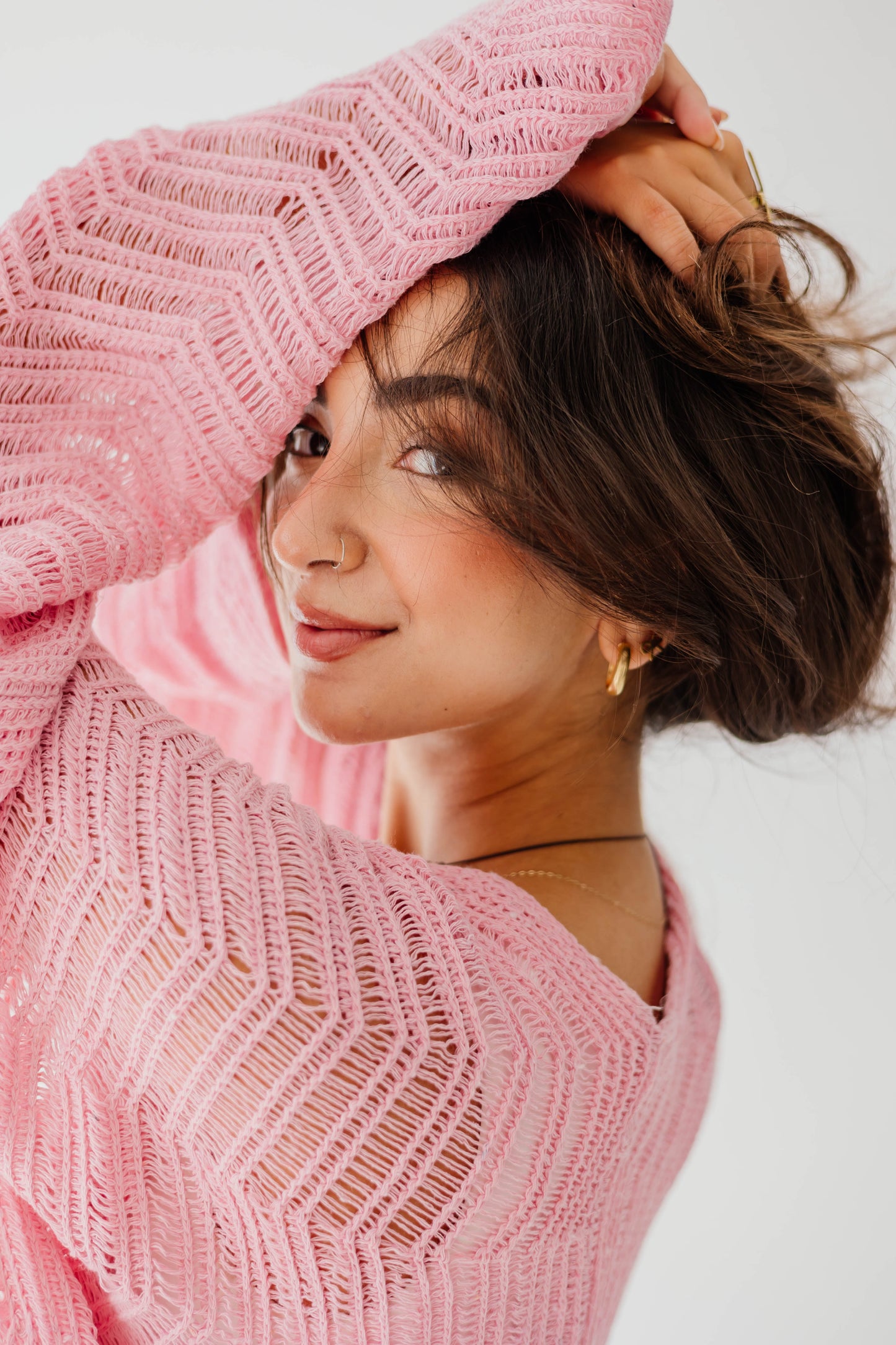 KnotWave Cardigan in Pink