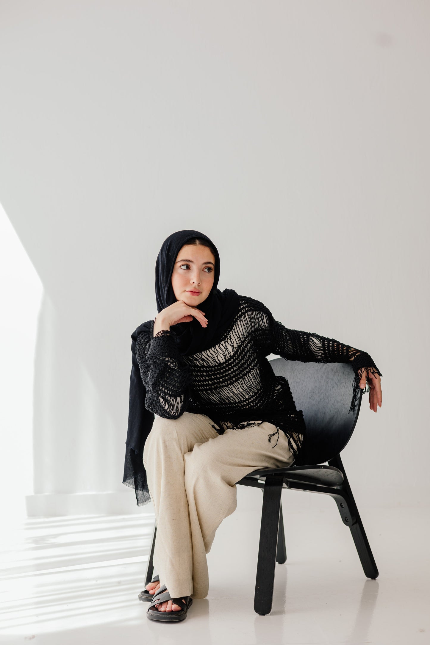 Sahara Fringed Top in Black