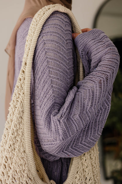 KnotWave Cardigan in Lavender
