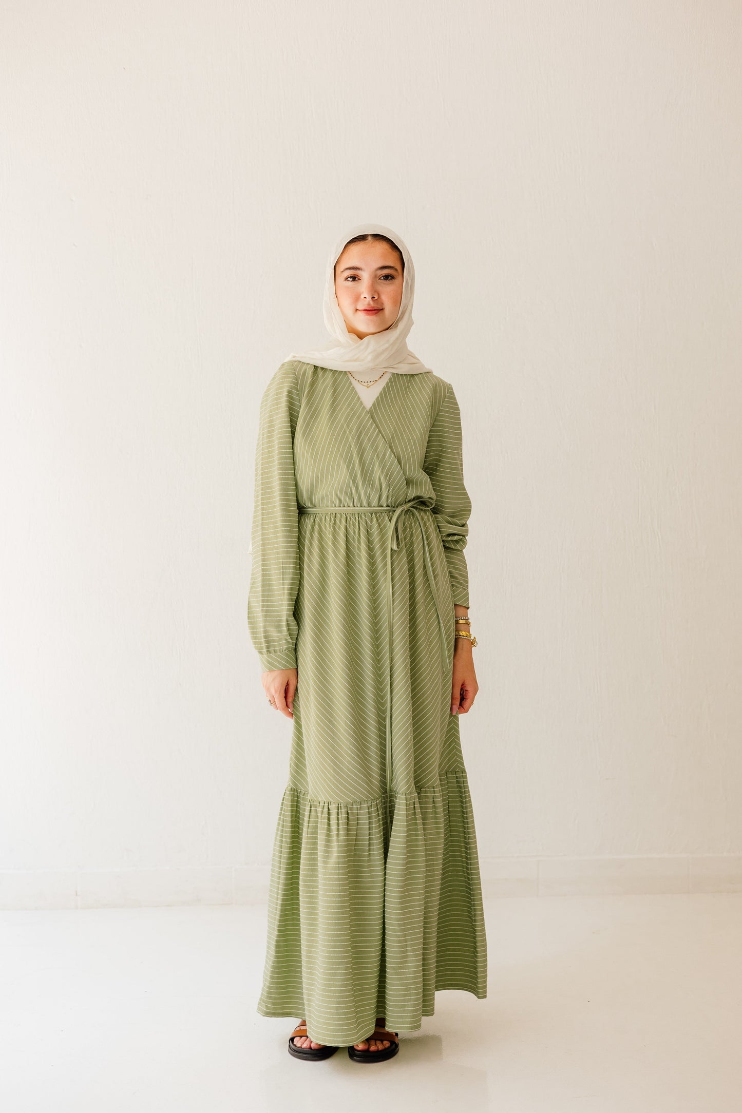 Coastal Breeze Dress in Pale Olive