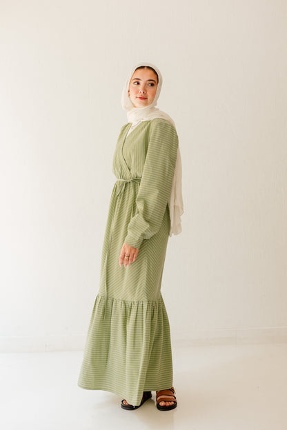 Coastal Breeze Dress in Pale Olive