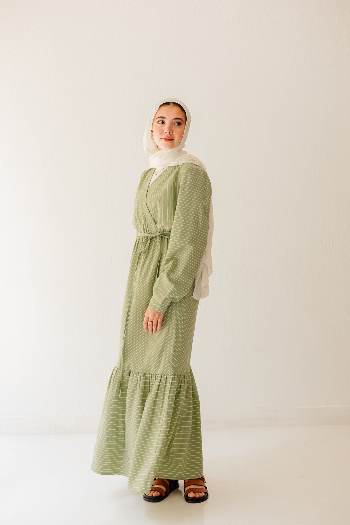 Coastal Breeze Dress in Pale Olive