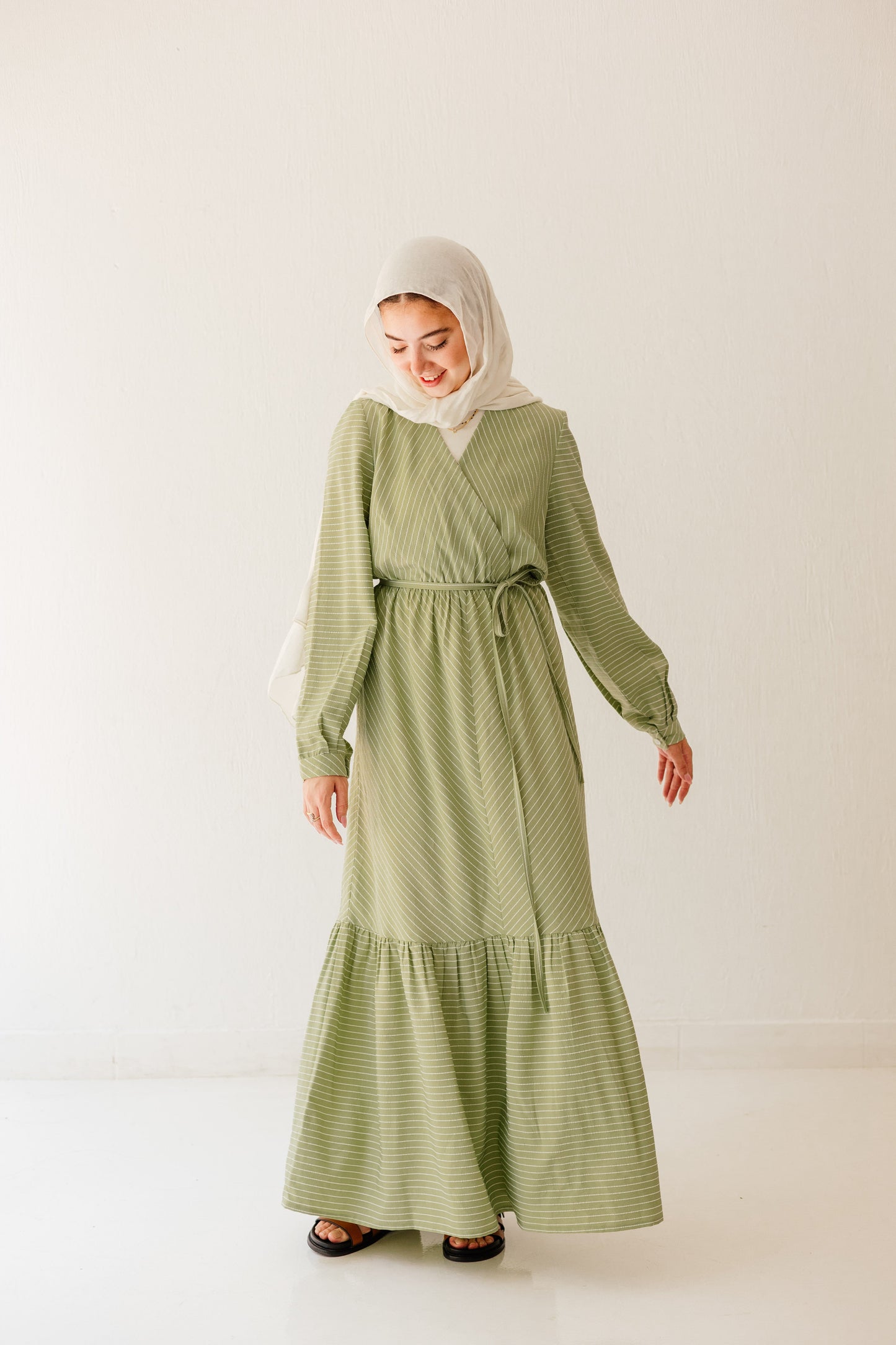 Coastal Breeze Dress in Pale Olive