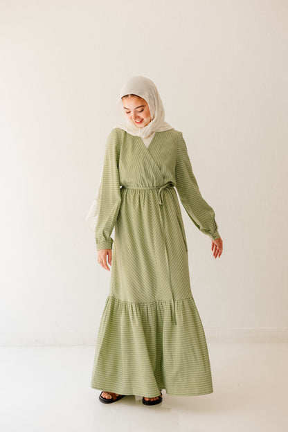 Coastal Breeze Dress in Pale Olive