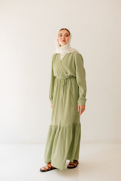 Coastal Breeze Dress in Pale Olive