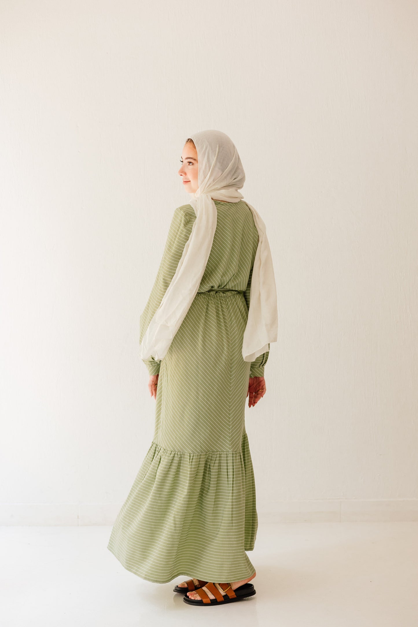 Coastal Breeze Dress in Pale Olive