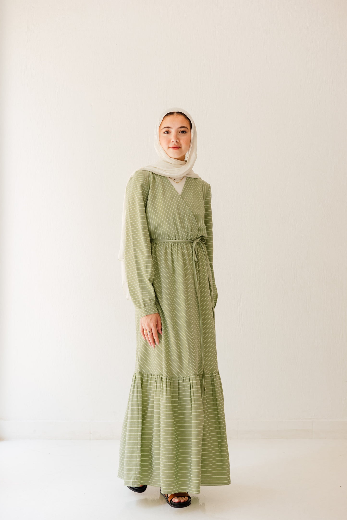 Coastal Breeze Dress in Pale Olive