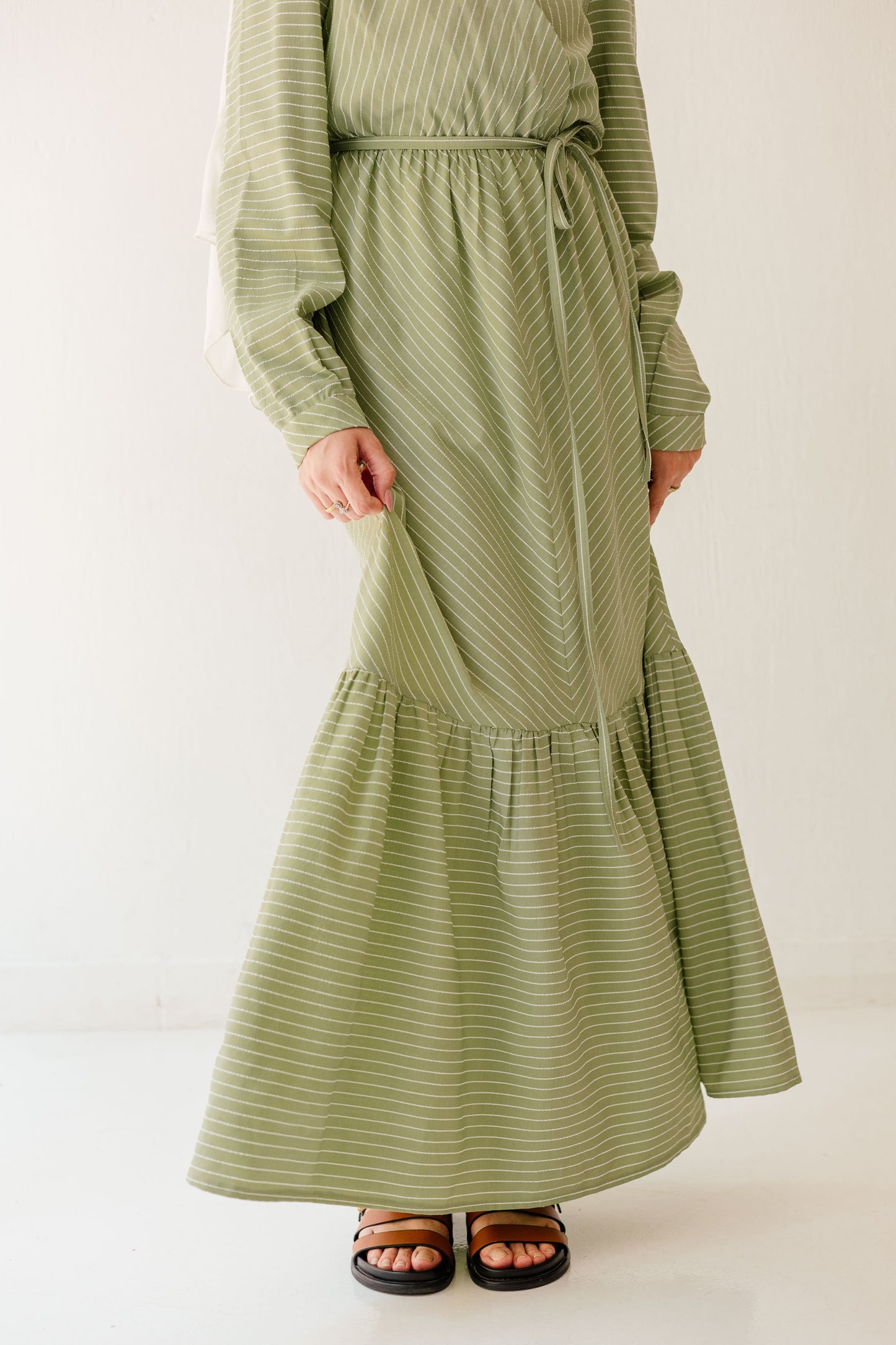 Coastal Breeze Dress in Pale Olive