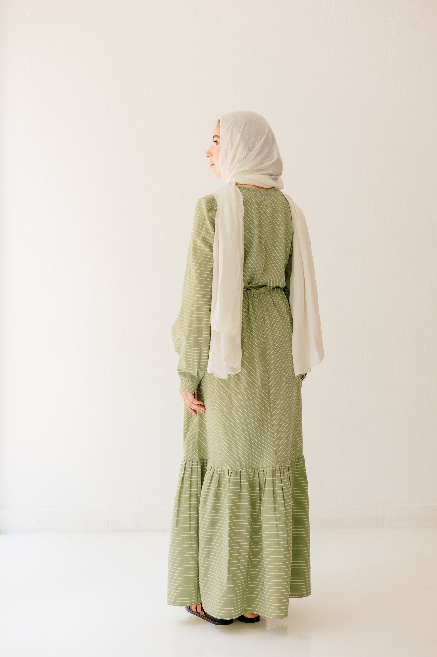 Coastal Breeze Dress in Pale Olive