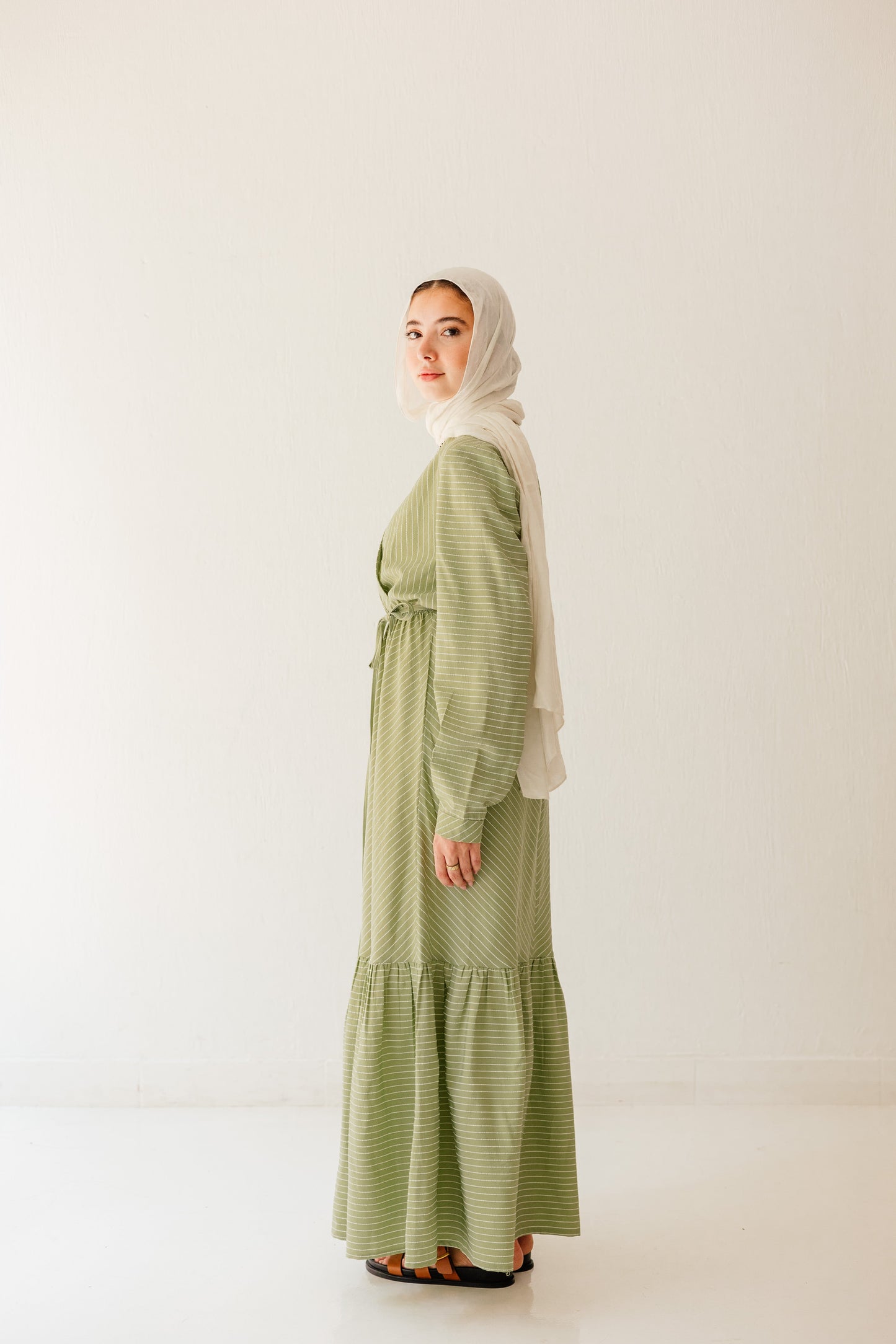 Coastal Breeze Dress in Pale Olive