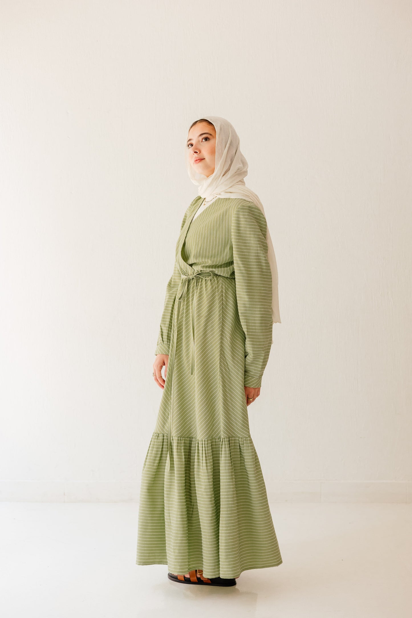 Coastal Breeze Dress in Pale Olive