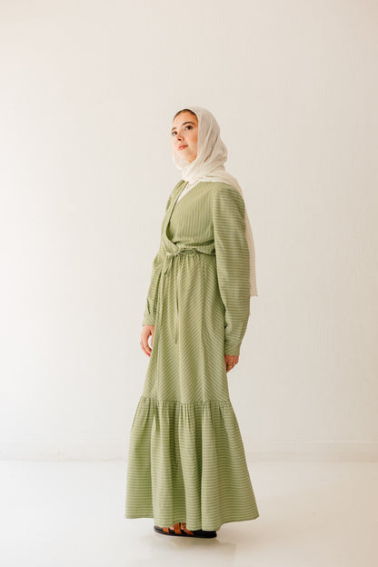 Coastal Breeze Dress in Pale Olive