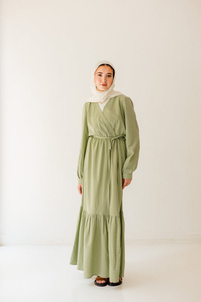 Coastal Breeze Dress in Pale Olive