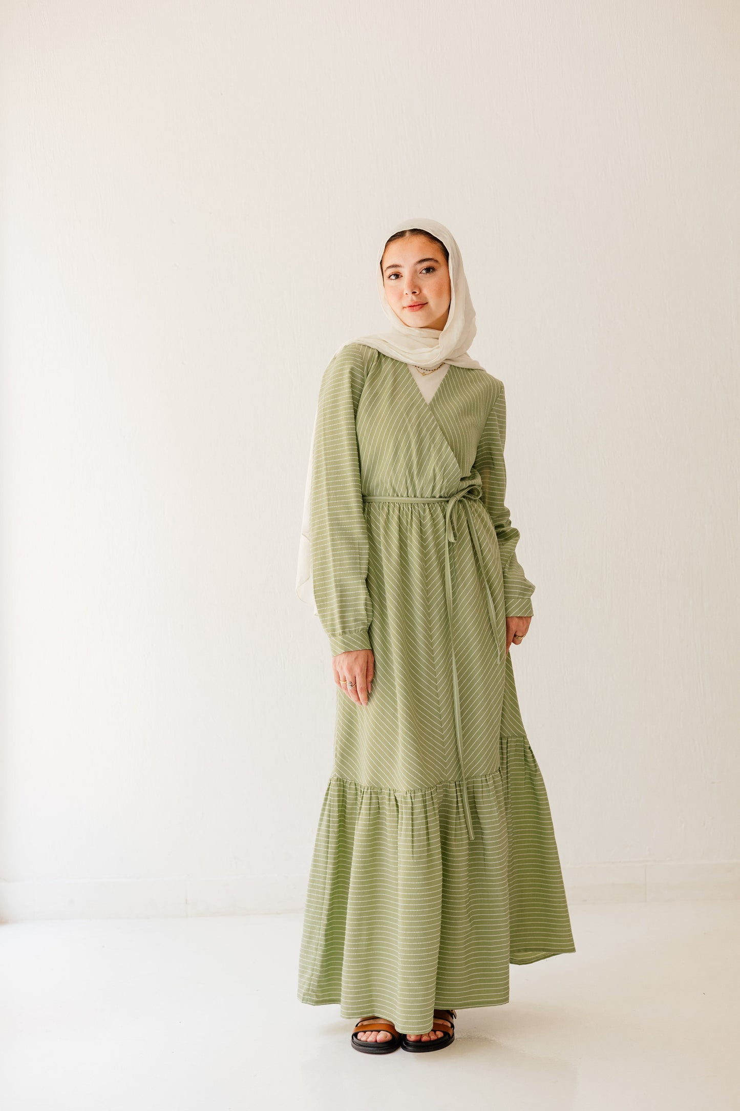 Coastal Breeze Dress in Pale Olive