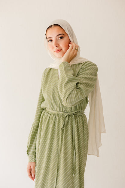 Coastal Breeze Dress in Pale Olive