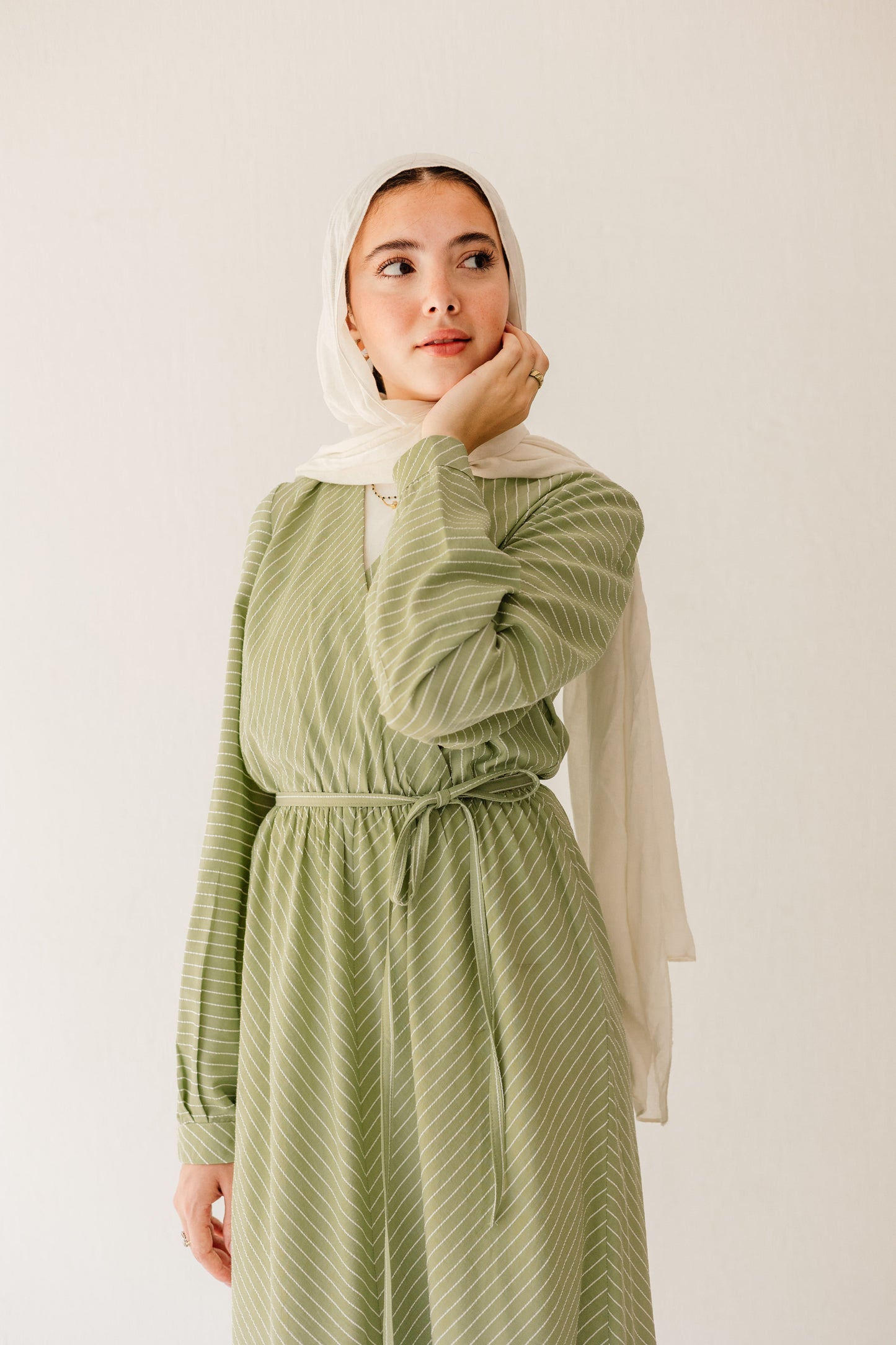 Coastal Breeze Dress in Pale Olive