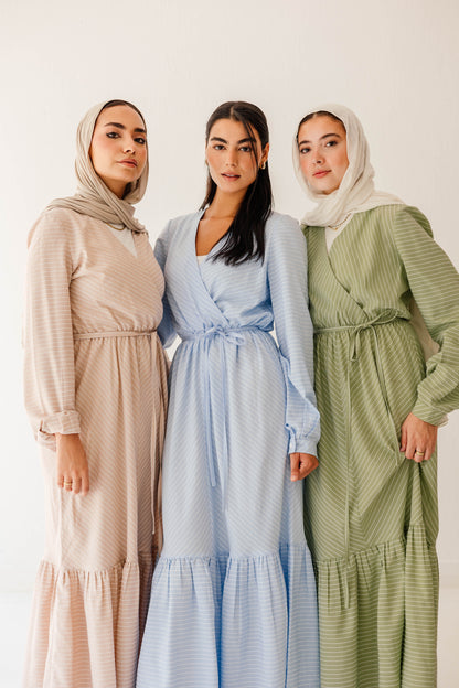 Coastal Breeze Dress in Pale Olive