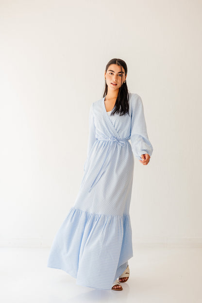 Coastal Breeze Dress in Sky blue