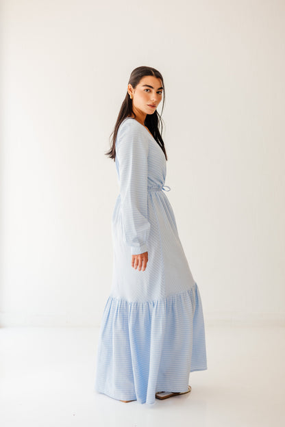 Coastal Breeze Dress in Sky blue