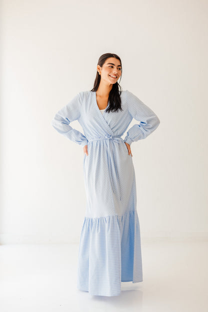 Coastal Breeze Dress in Sky blue