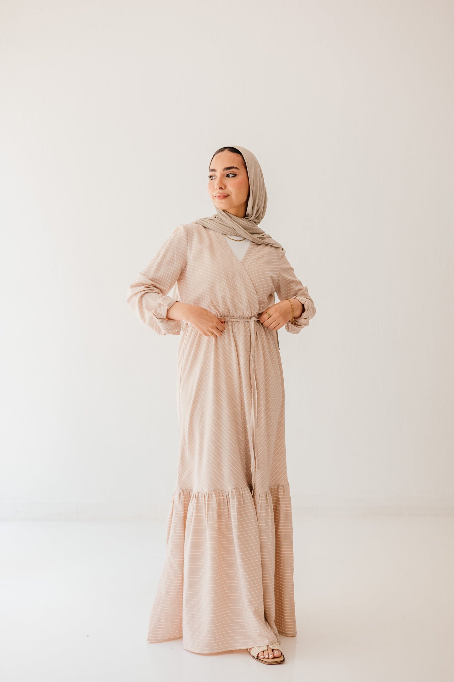 Coastal Breeze Dress in Blush beige